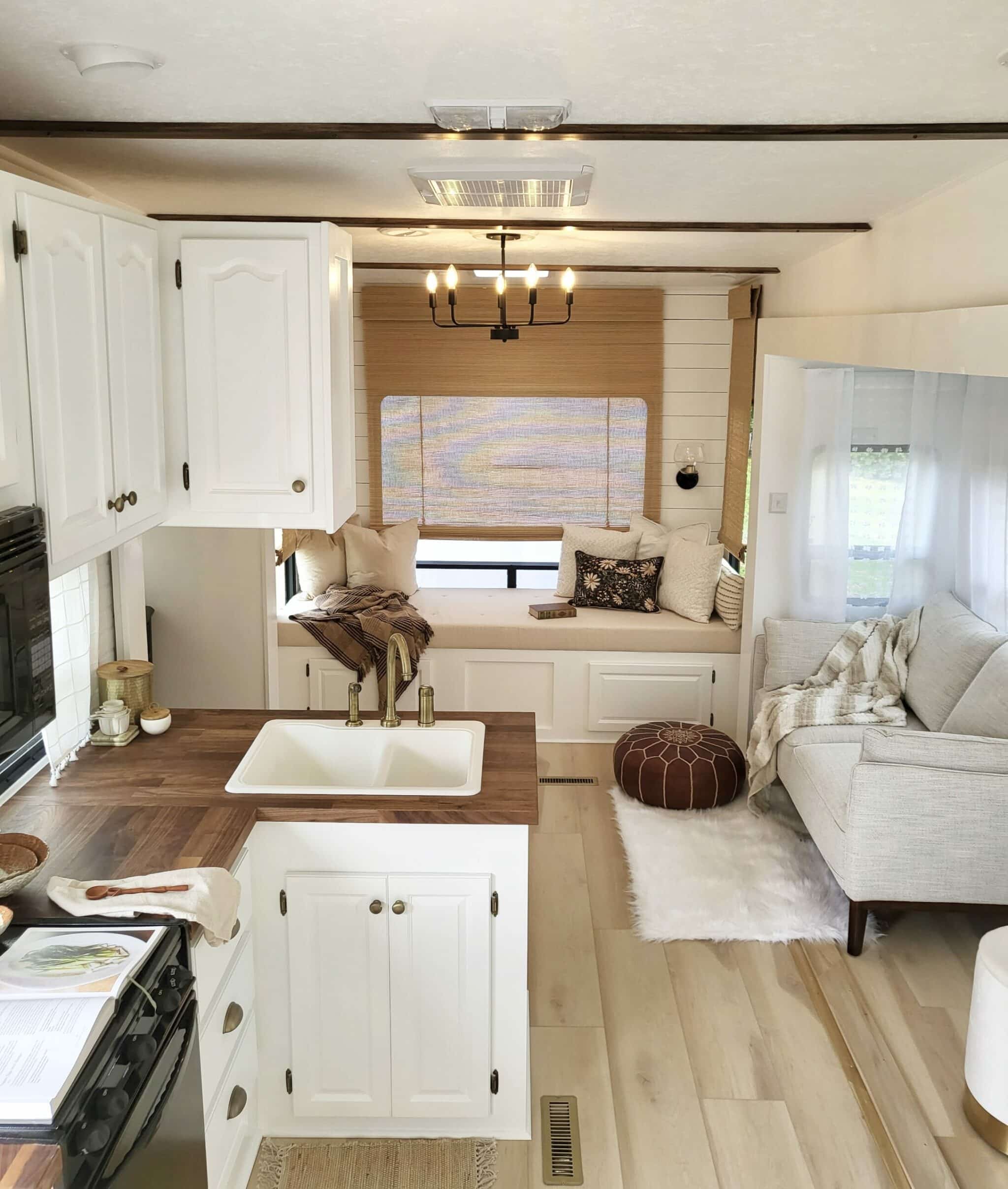 RV interior - pros and cons of living in a camper full time