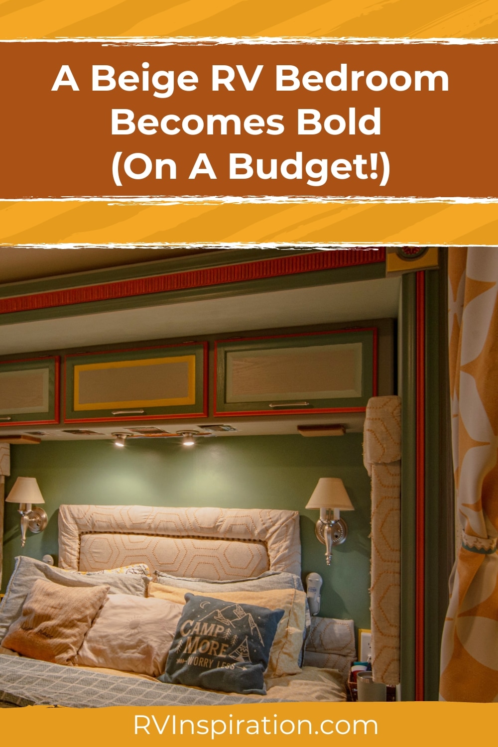 A Beige RV Bedroom Becomes Bold (On A Budget) | RV Inspiration