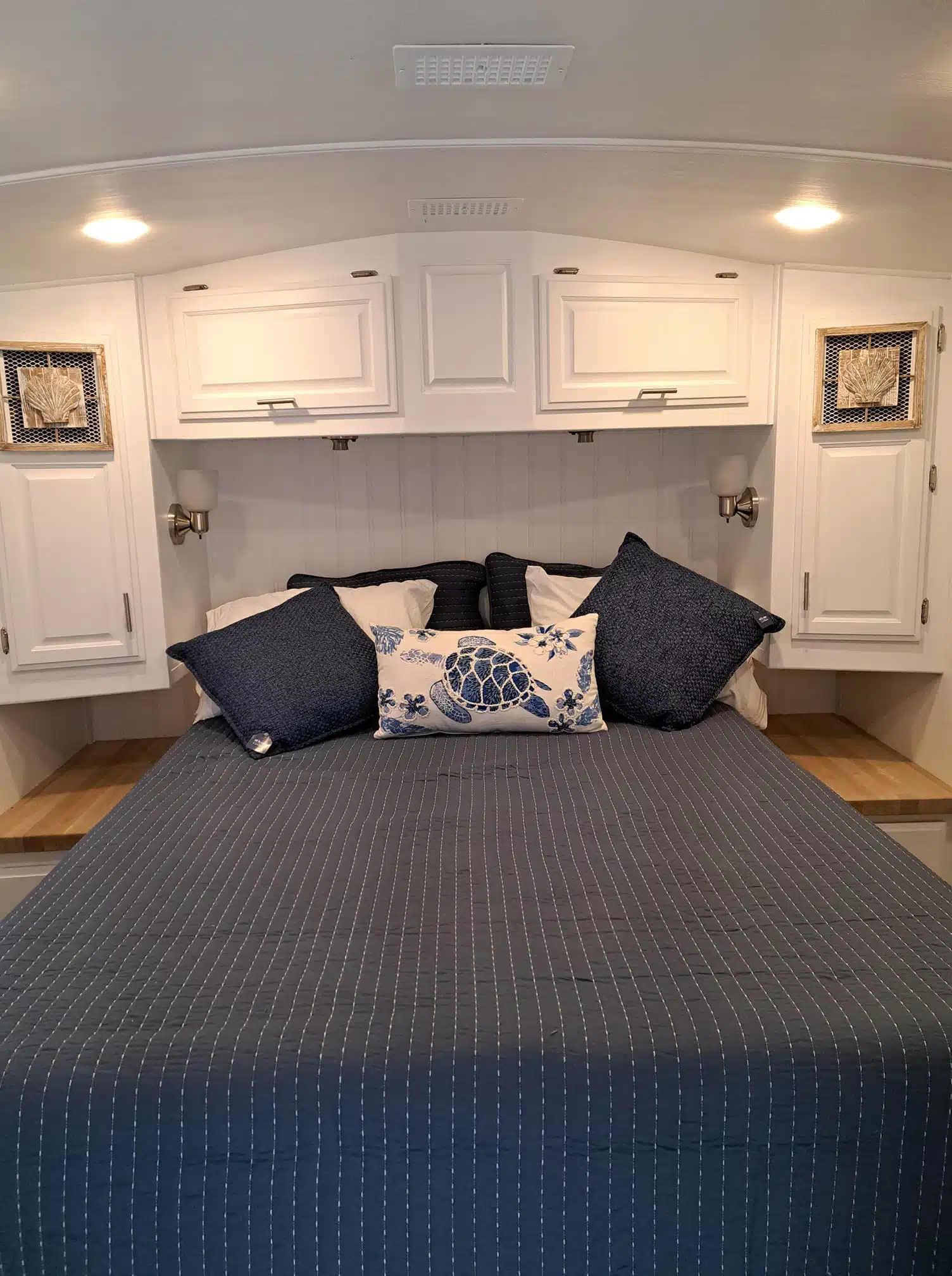 beach vibe RV bedroom