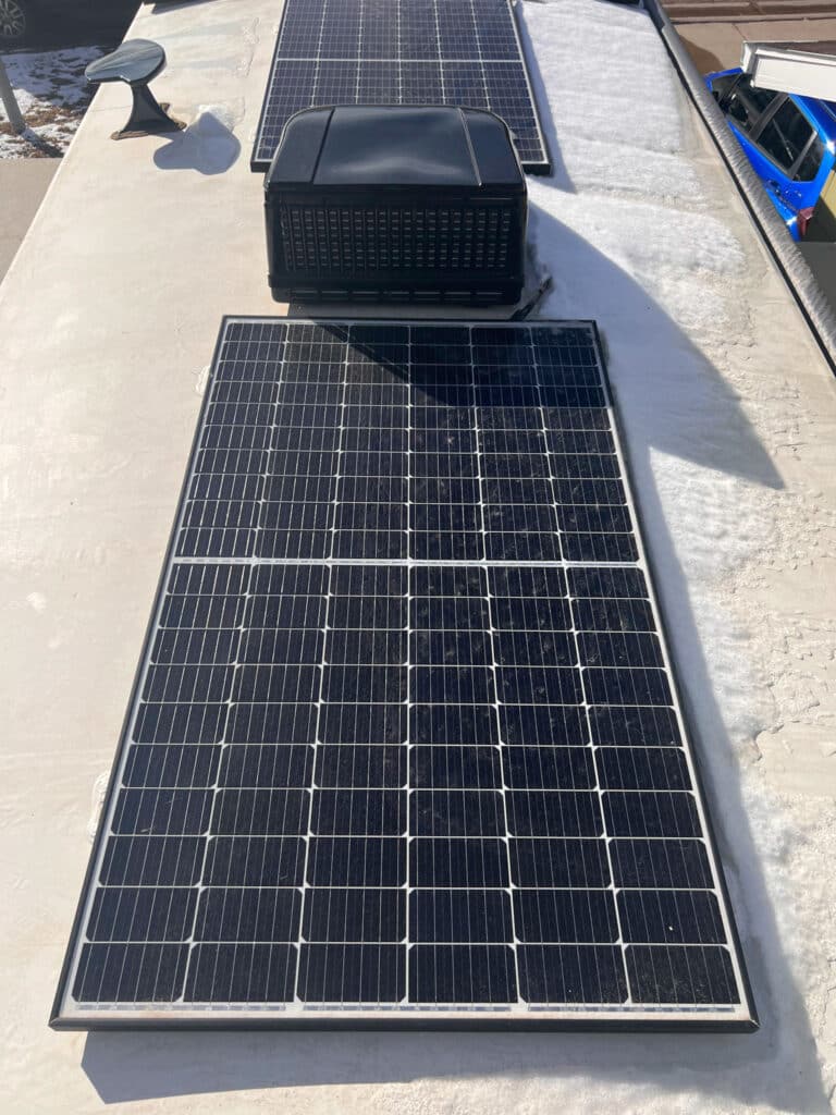 RV solar panels on the roof