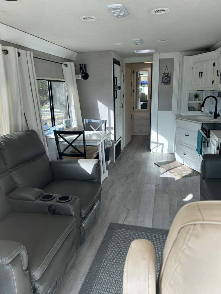 Motorhome with white interior