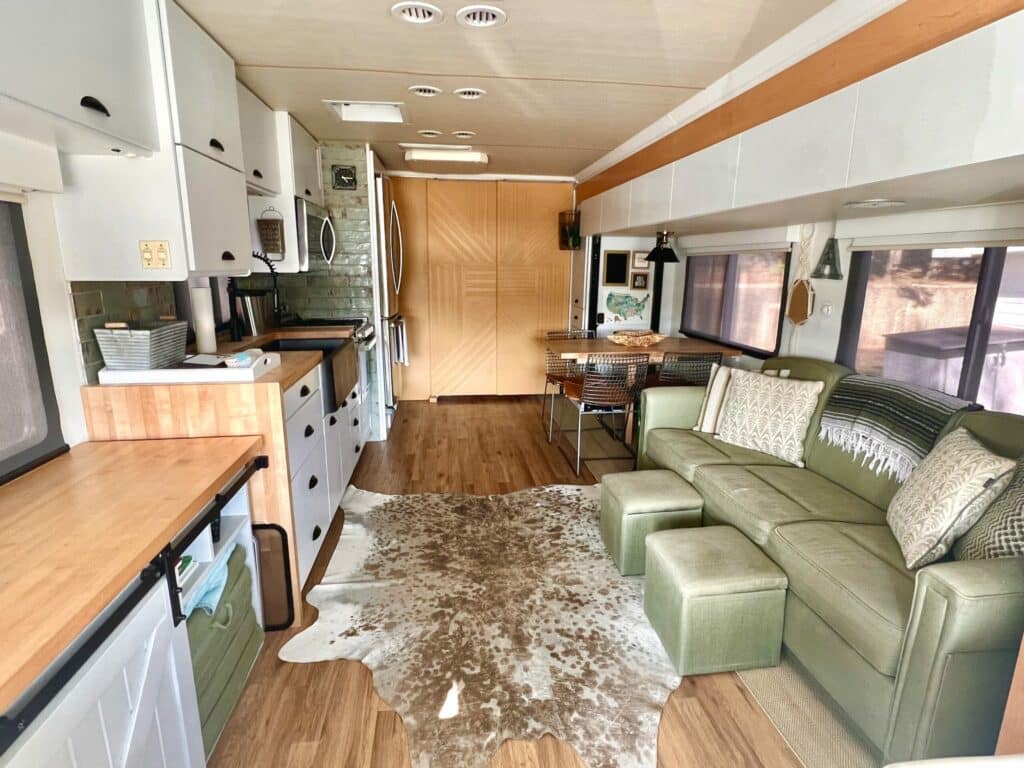 Class A Motorhome with bright light interior