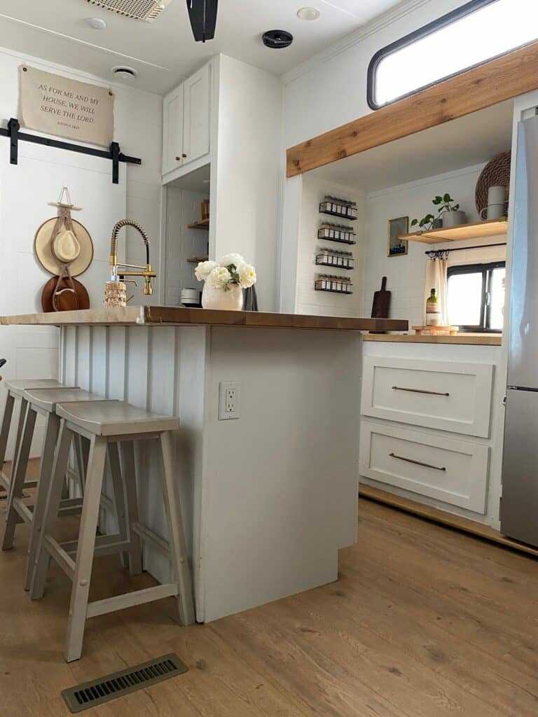 renovated toy hauler kitchen