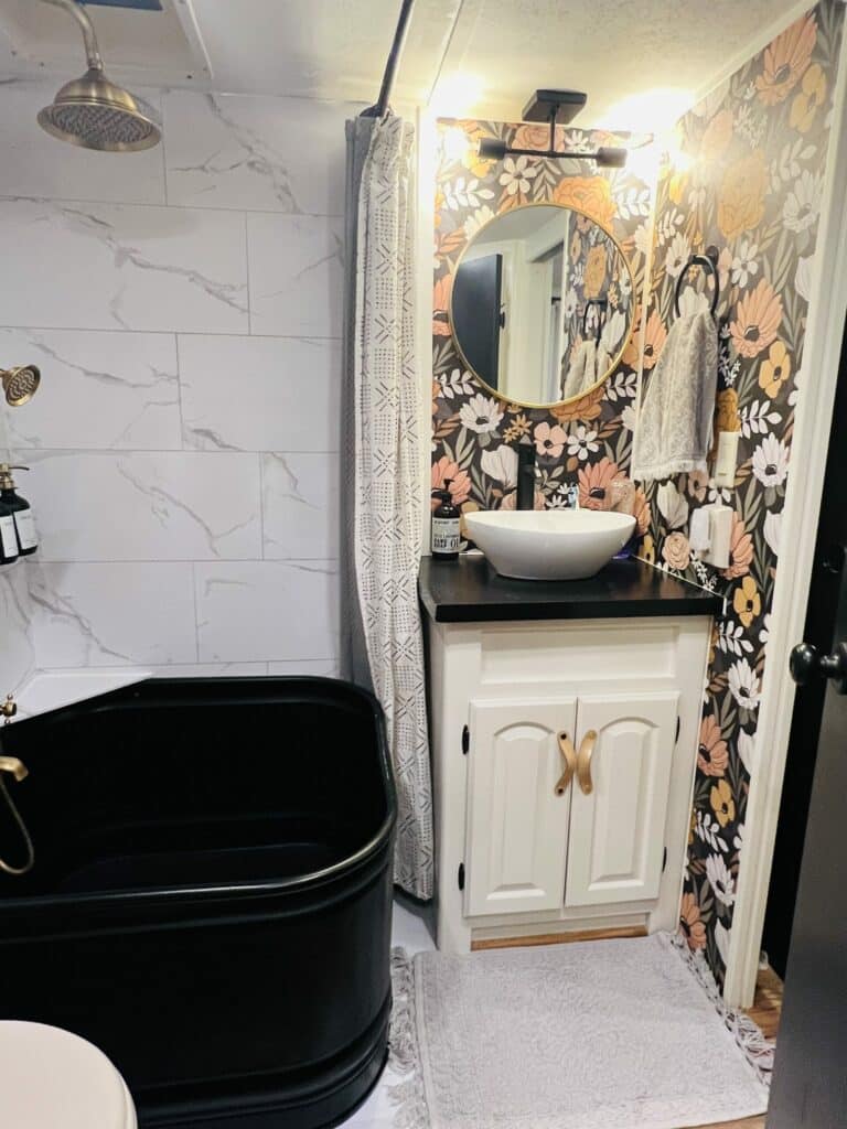 modern shower after an RV shower renovation