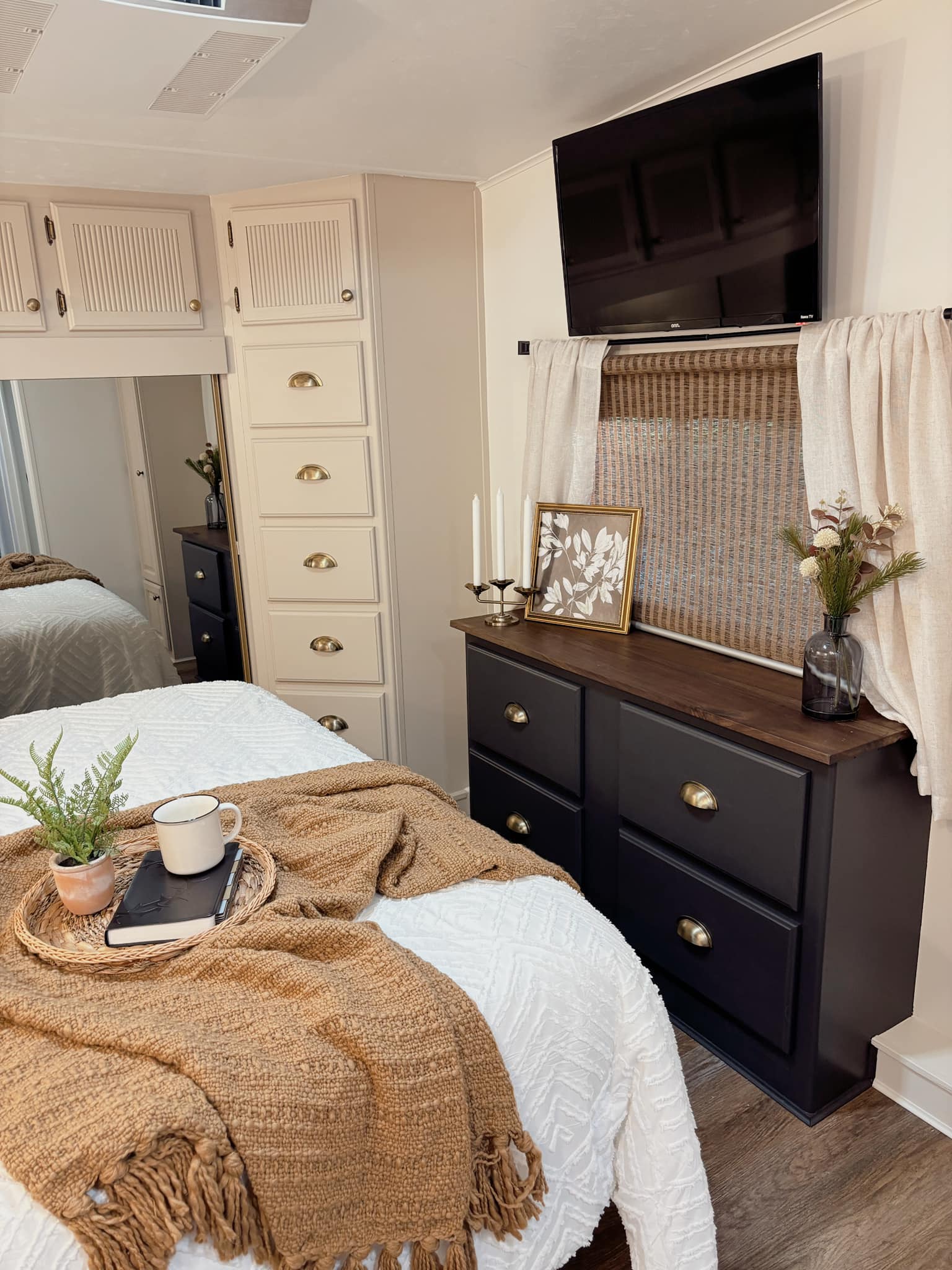 This RV Bedroom Renovation Went from Dark & Dingy to a Serene Suite